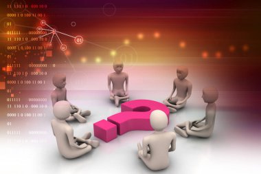 Soyut 3D iş ekibi illüstrasyon