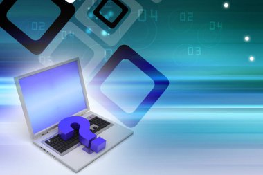 soru formu kavramı 3D çizimi 