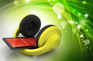 müzik konsepti 3D Illustration. Ses Tema