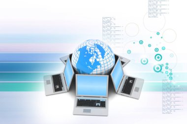 Internet bağlantı kavramı renk arka plan üzerinde