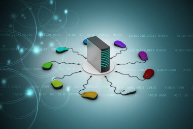 Renk arka planda veri depolama teknolojisi kavramı