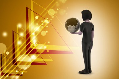 evrak çantası ile 3D iş adamı