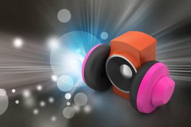müzik konsepti 3D Illustration. Ses Tema