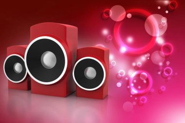 müzik konsepti 3D Illustration. Ses Tema