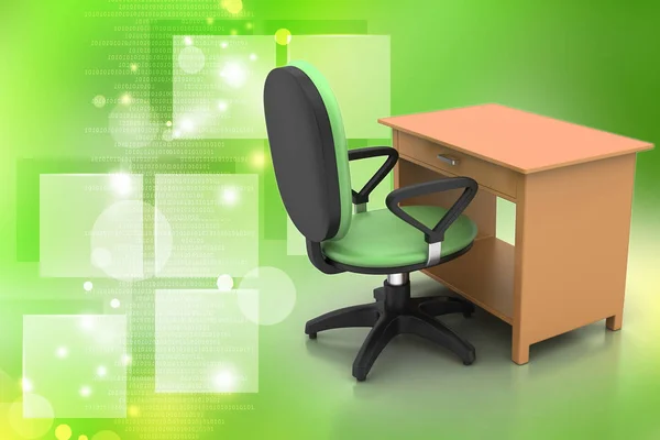 Arbeitsplatz Auf Farbigem Hintergrund Stuhlillustration — Stockfoto