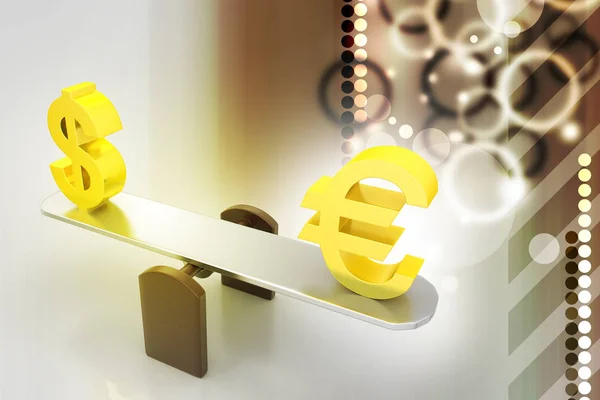 3D illustration of money exchange rate