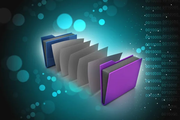 3d illustration of file transfer concept on color background