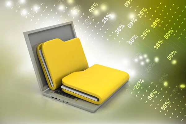 Abbildung Des Dateiübertragungskonzepts Auf Farbigem Hintergrund — Stockfoto
