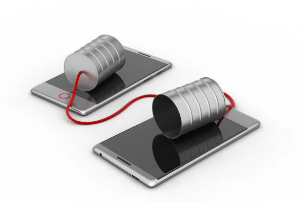 Beyaz Arka Planda Akıllı Telefonda Veri Bağlantısı — Stok fotoğraf