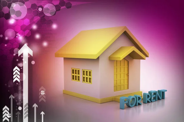 3d real estate business concept on abstract background