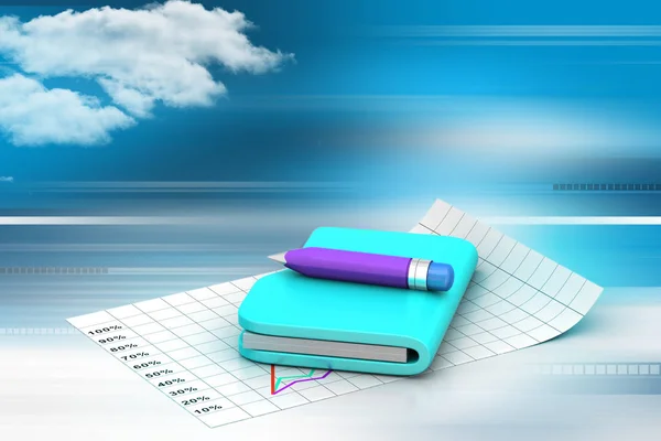 3D illustration of Blog writing concept