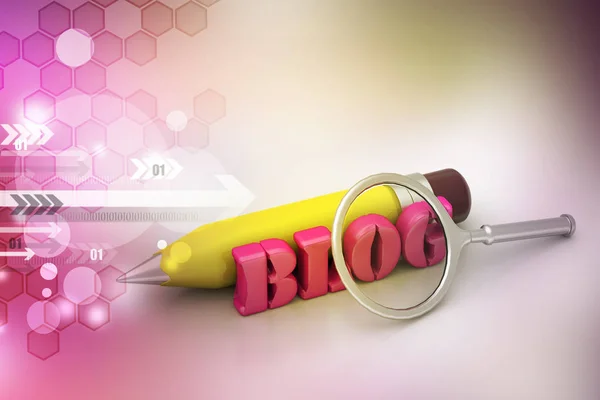 3D illustration of Blog writing concept