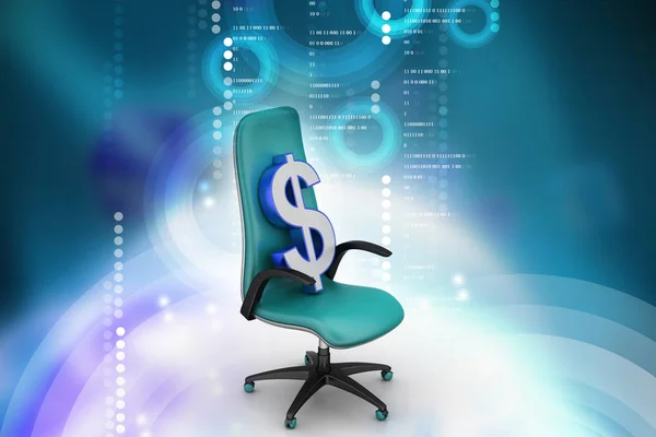 Executive chair on color background