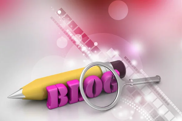 3D illustration of Blog writing concept