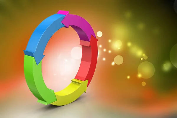 Illustrazione Cerchio Freccia Multicolore — Foto Stock