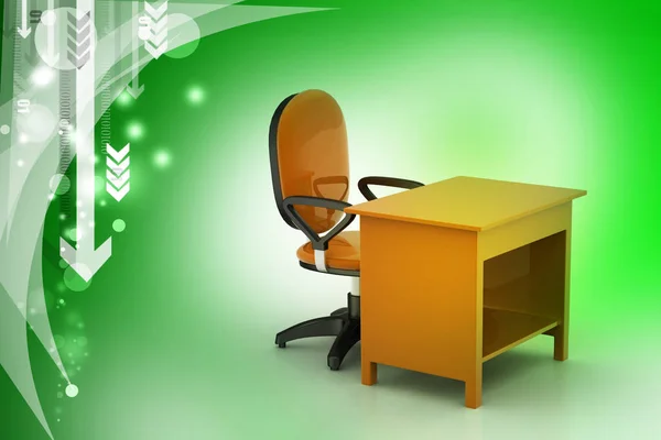 사무실 의자와 컴퓨터 테이블의 — 스톡 사진