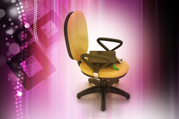 Illustration Graduation Hat Office Chair — Stock Photo, Image