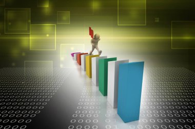 evrak çantası ile 3D iş adamı