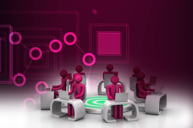 3D iş insanlar illüstrasyon