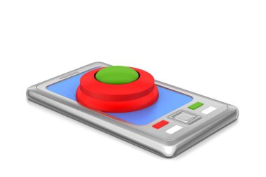 Beyaz arka plan üzerinde 3d akıllı telefon illüstrasyon