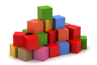 Arka planda küplerin 3d render