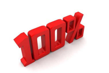 Beyaz arka planda %100 kapalı