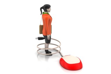 evrak çantası ile 3D iş adamı