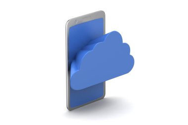 Beyaz arka planda bulut kavramı