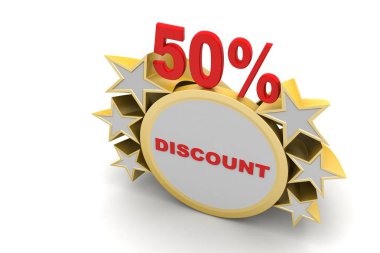 Yüzde 50 kavramının 3d render 