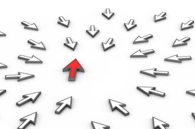 Beyaz arka planda fare noktası okları