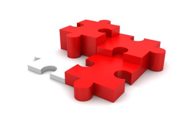 Beyaz arka planda bulmaca parçaları