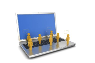 Beyaz arka planda sosyal ağ ile bağlantılı 3d insanlar