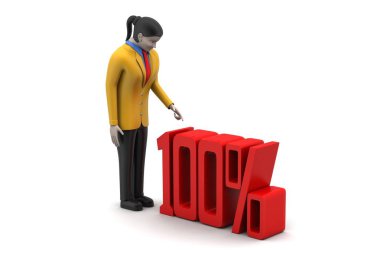 evrak çantası ile 3D iş adamı