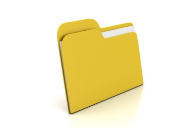 Beyaz arka planda bilgisayar dosya klasörü