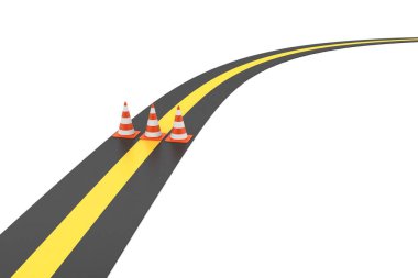 Beyaz arka planda yüksek yol