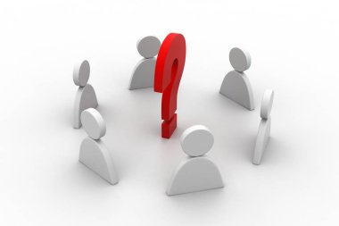 İş takımı konsepti. Beyaz arka plan üzerine soyut illüstrasyon