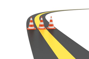 Beyaz arka planda yüksek yol