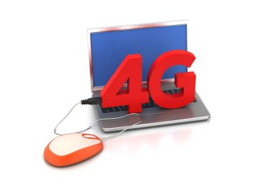 4g, beyaz arka planda internet kavramı