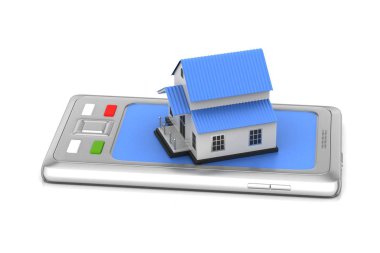 Beyaz arka plan üzerinde 3d akıllı telefon illüstrasyon