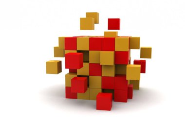 Arka planda küplerin 3d render