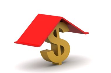 Dolar işareti, kredi kavramı3d render
