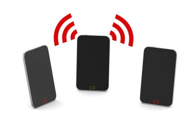 Beyaz arka plan üzerinde izole kablosuz kavramı