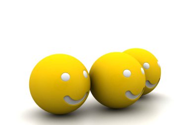 Beyaz arka planda 3d gülümseme kavramı