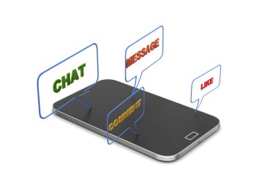 Akıllı telefon bir beyaz arka plan