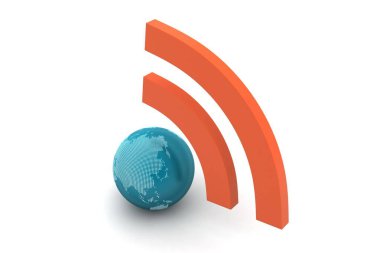 Kablosuz wifi işareti ile beyaz arka plan üzerinde izole kavramı