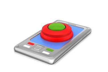 Beyaz arka plan üzerinde 3d akıllı telefon illüstrasyon