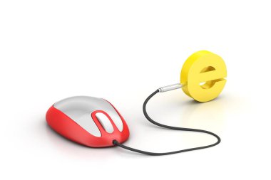 Fare ile Online kavramının 3d illüstrasyon