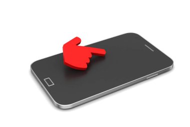 Akıllı telefon bir beyaz arka plan