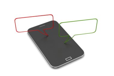 Akıllı telefon bir beyaz arka plan