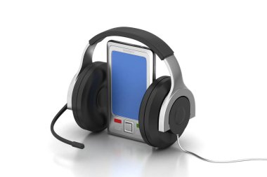 Beyaz arka plan üzerinde 3d akıllı telefon illüstrasyon